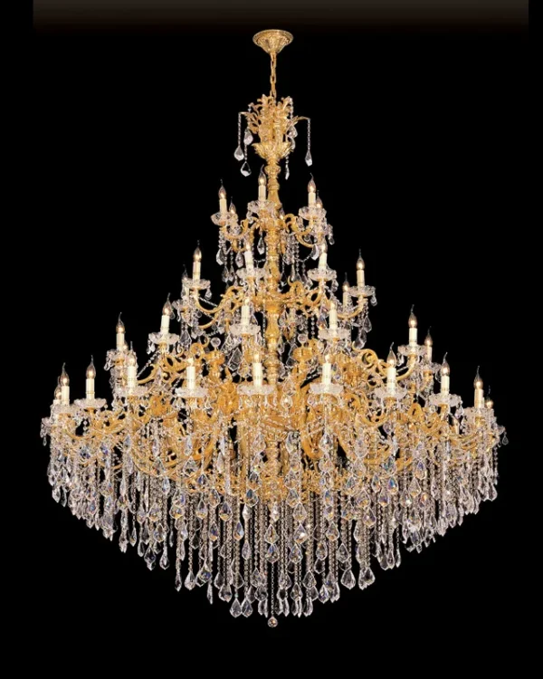 Belleville Four-Tier Crystal Grand Chandelier, 84" in gold