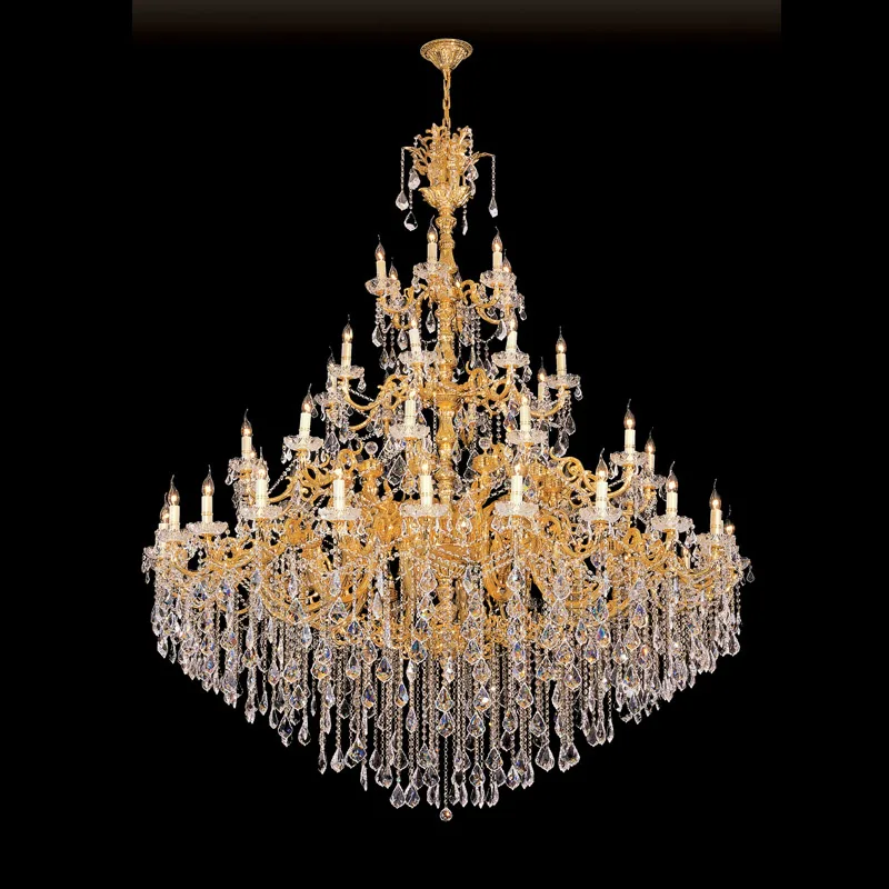 Belleville Four-Tier Crystal Grand Chandelier, 84" in gold