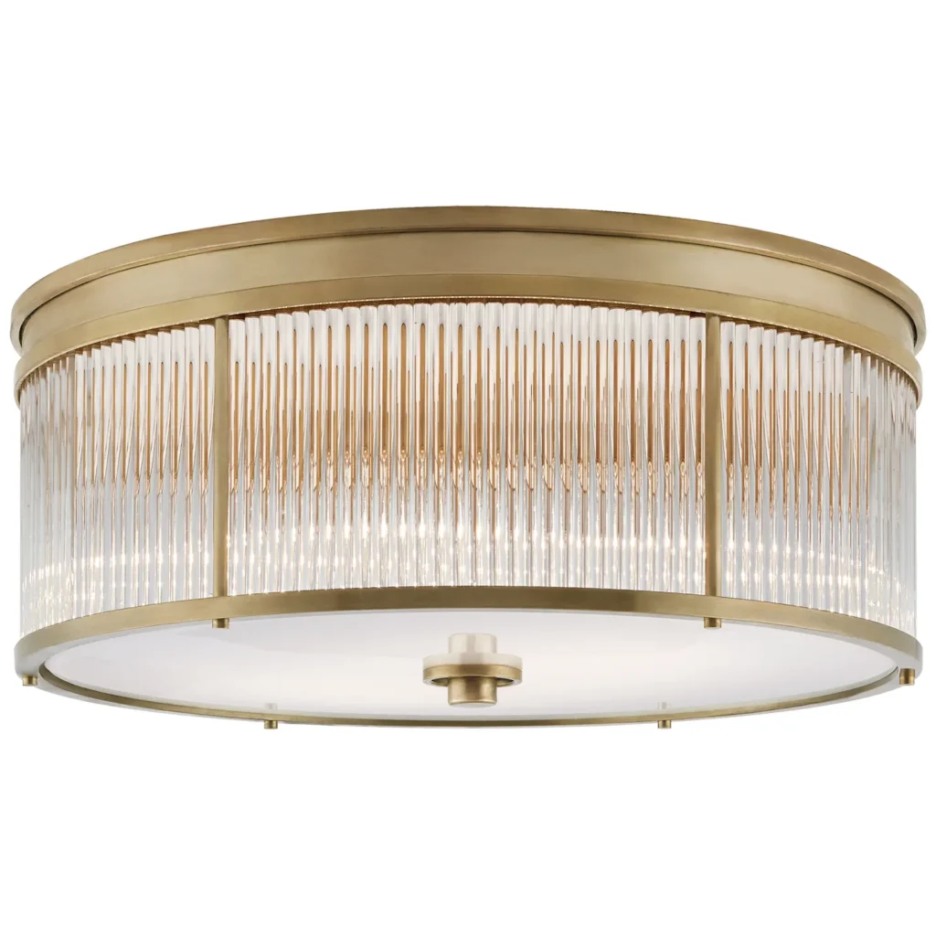 Doré Round Glass Grand Chandelier, 18" in brass