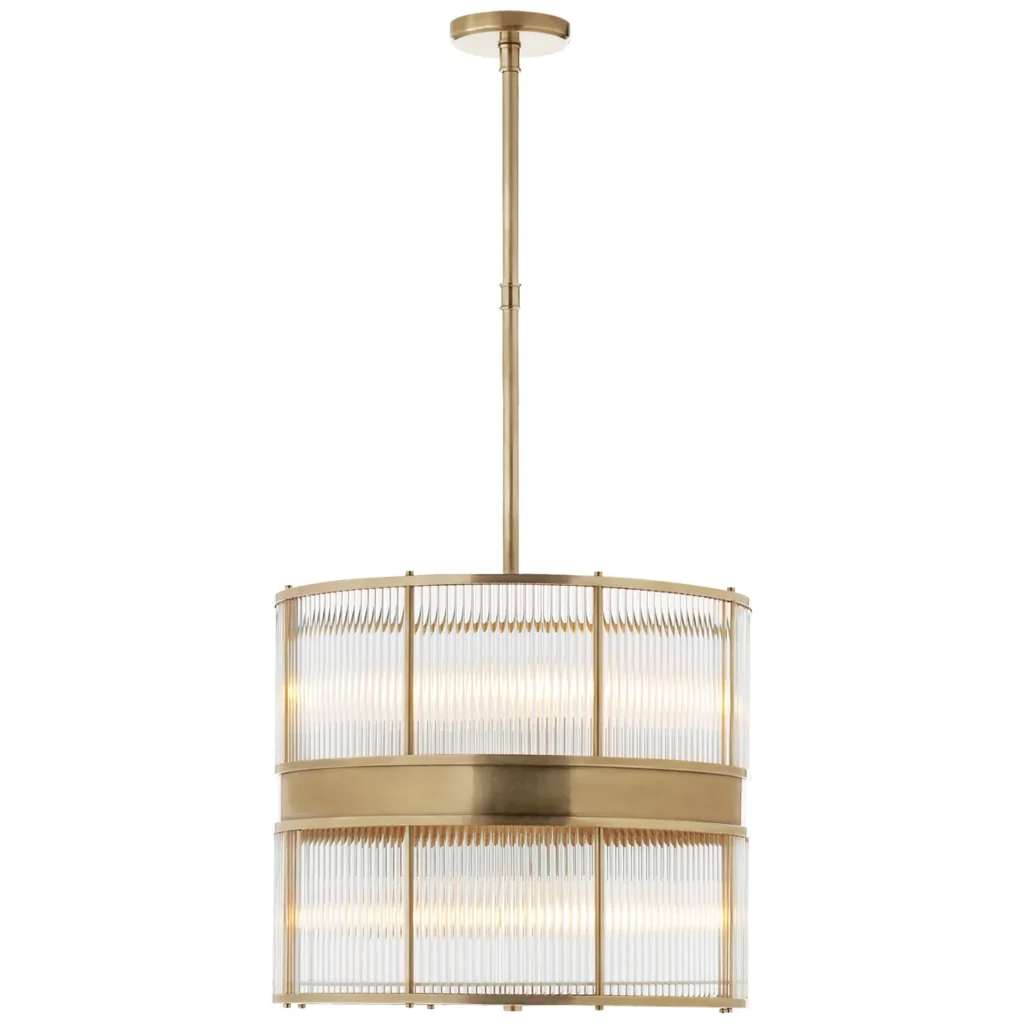 Doré Glass Grand Chandelier, 18" in brass