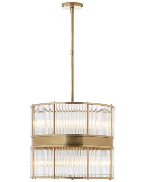 Doré Glass Grand Chandelier, 18" in brass