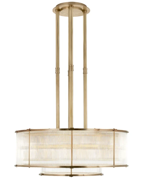 Doré Glass Grand Chandelier, 32" in brass