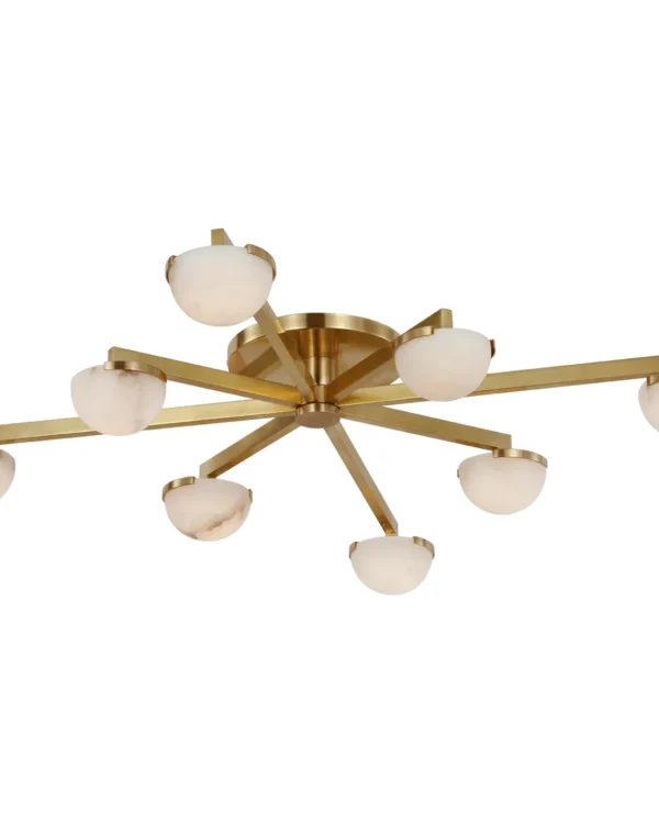 Doré Alabaster Grand Chandelier, 36" in antique brass