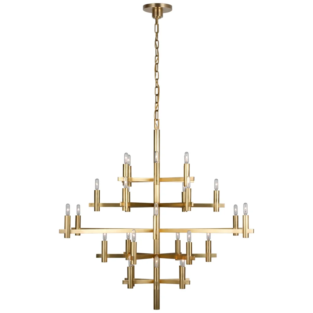 Doré Brass Grand Chandelier, 42" in brass