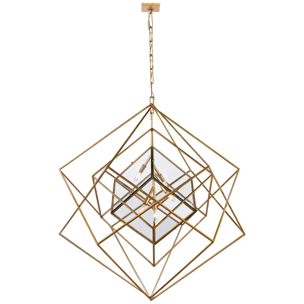 Doré Glass 5-Light Grand Chandelier, 46" in gold