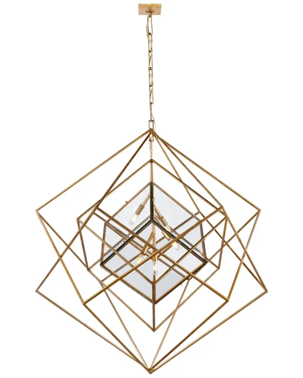 Doré Glass 5-Light Grand Chandelier, 46" in gold