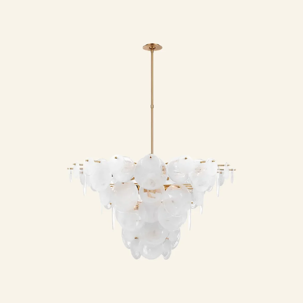 Doré Glass 20-Light Grand Chandelier, 46" in gold