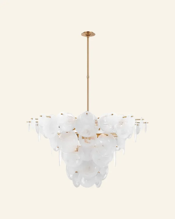 Doré Glass 20-Light Grand Chandelier, 46" in gold