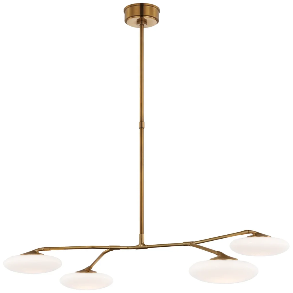 Doré Glass Grand Chandelier, 48" in antique brass
