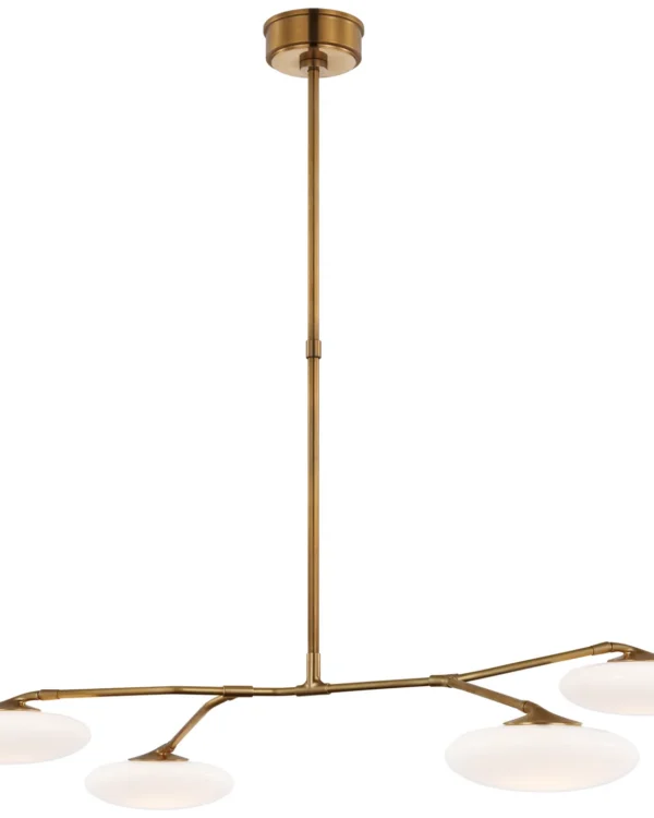 Doré Glass Grand Chandelier, 48" in antique brass