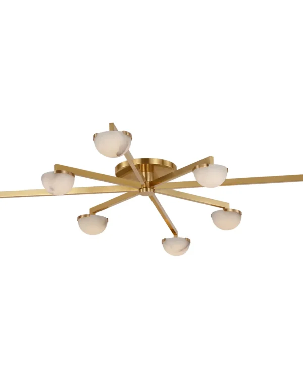 Doré Alabaster Grand Chandelier, 48" in antique brass