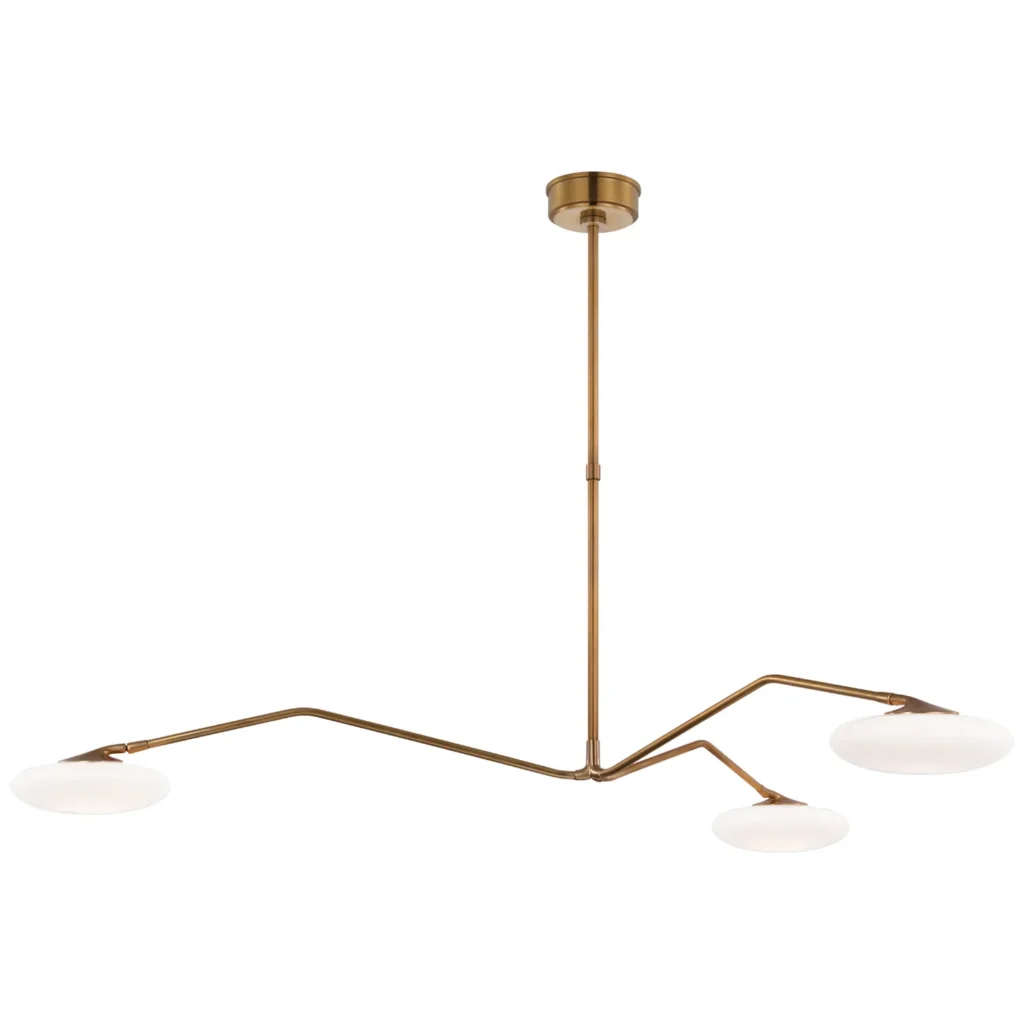 Doré Glass Grand Chandelier, 60" in antique brass