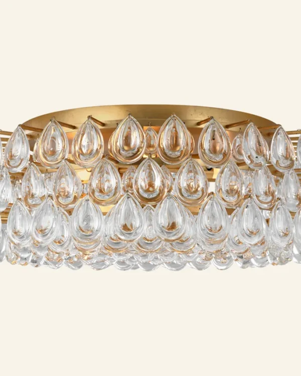 Laiton Glass Grand Chandelier, 25" in gold