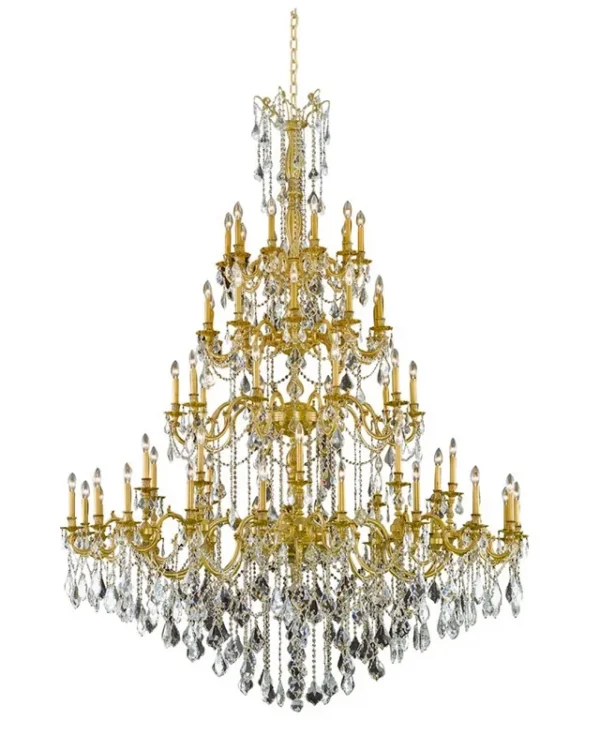Monceau Four-Tier Crystal Grand Chandelier, 72" in gold