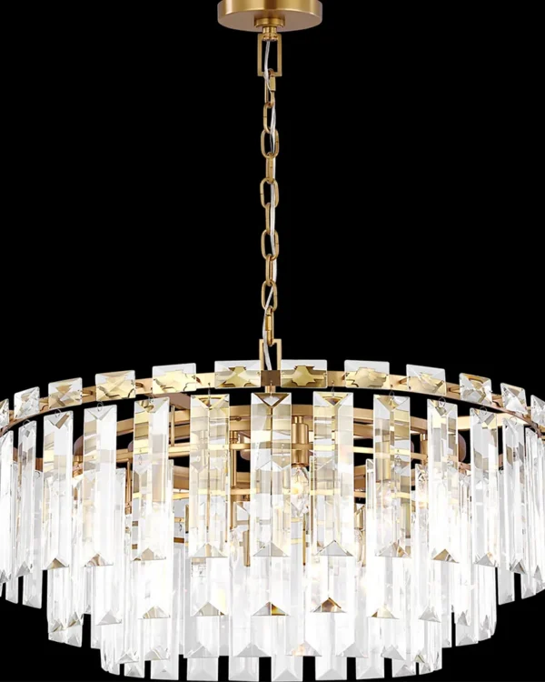 Montparnasse Crystal Grand Chandelier, 33" in antique brass