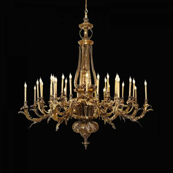 Panthéon Brass Grand Chandelier, 87" in antique brass