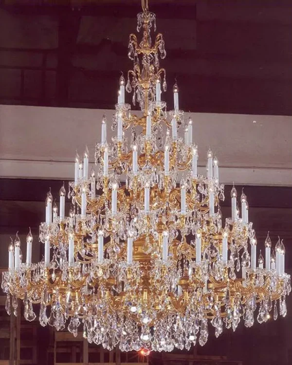 Sorbonne Crystal Grand Chandelier, 71" in gold