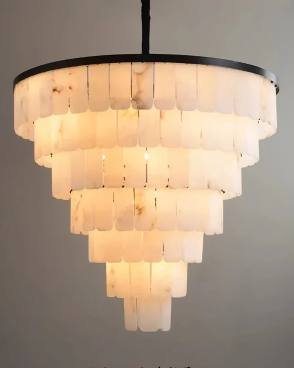 Pierre Seven-Tier Alabaster Grand Chandelier, 48-Light
