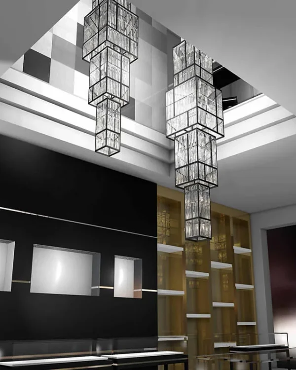 Arc Crystal Grand Chandelier in Black in black