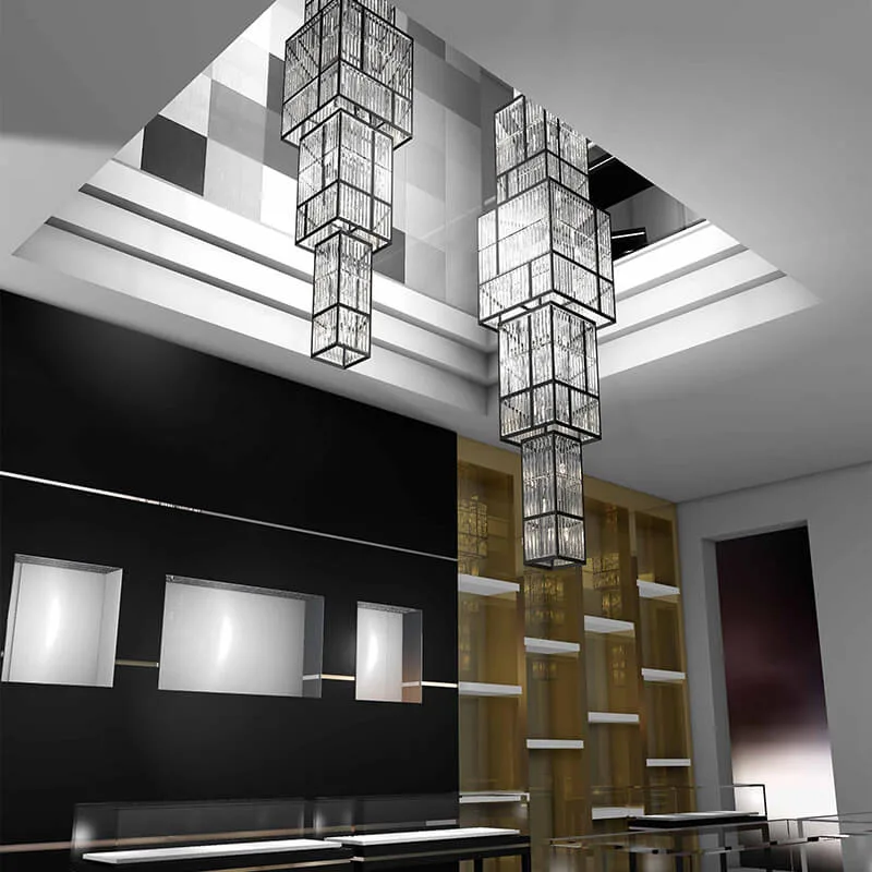 Arc Crystal Grand Chandelier in Black in black