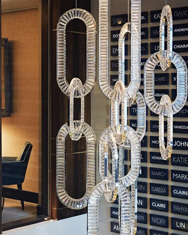 Arc Crystal Grand Chandelier in Polished Chrome in polished chrome