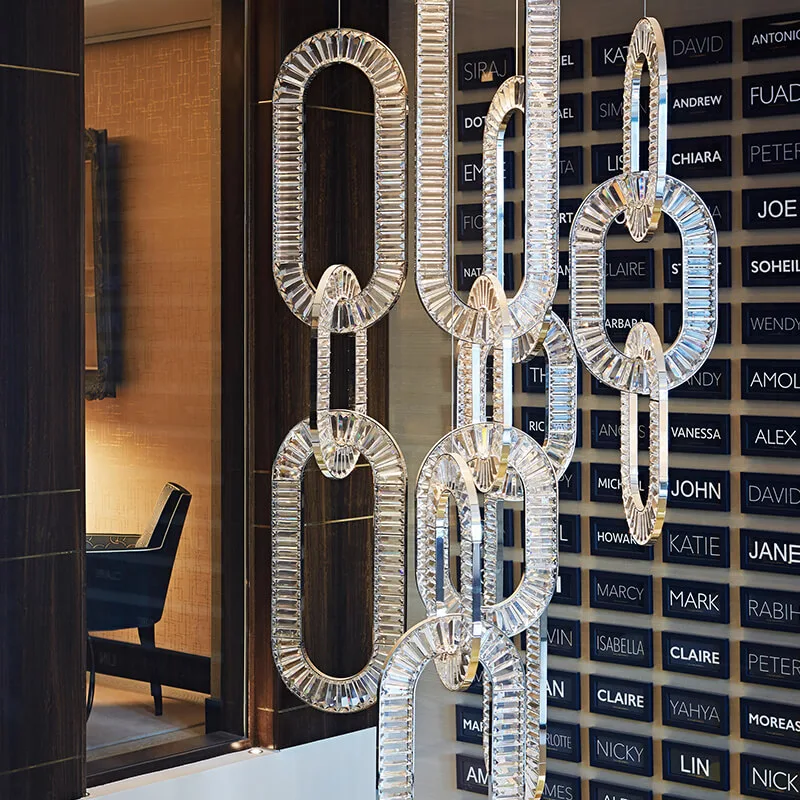 Arc Crystal Grand Chandelier in Polished Chrome in polished chrome