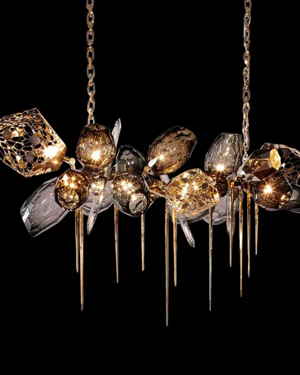 Arc Crystal Grand Chandelier, 40" in bronze