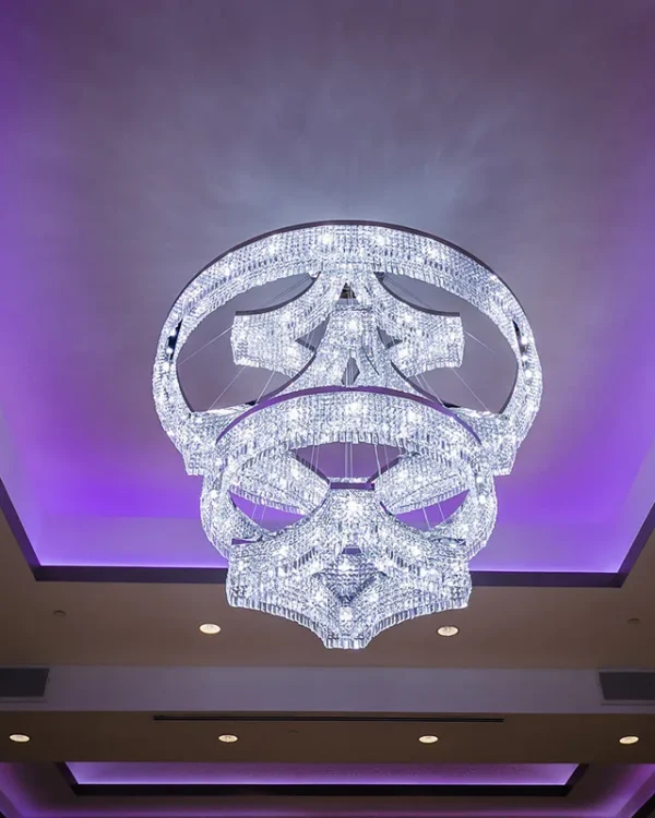 Atlas Crystal Grand Chandelier, 75" in polished chrome