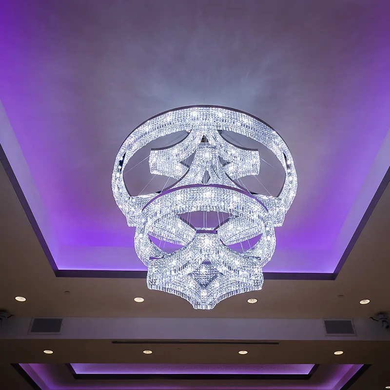 Atlas Crystal Grand Chandelier, 75" in polished chrome