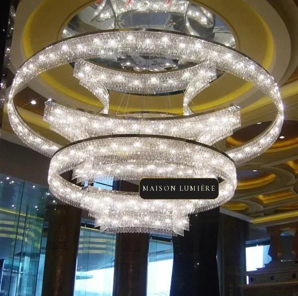 Atlas Crystal Grand Chandelier, 177" in polished chrome