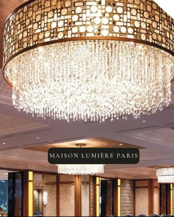 Azur Round Crystal Grand Chandelier, 47" in polished chrome