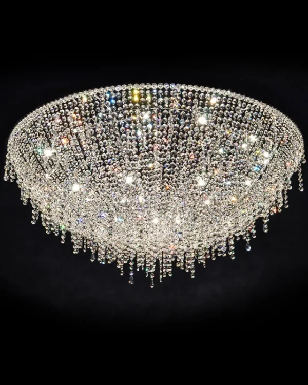 Comète Crystal Grand Chandelier, 47" in polished chrome