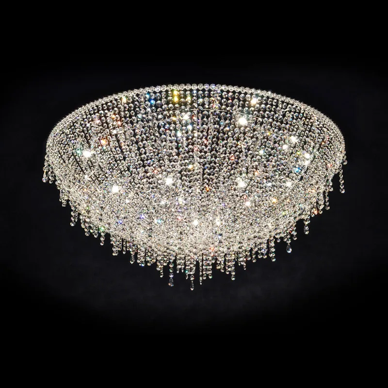Comète Crystal Grand Chandelier, 47" in polished chrome