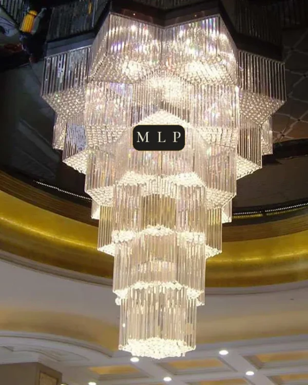 Comète Crystal Grand Chandelier, 79" in polished chrome