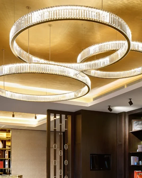 Corail Ring Crystal Grand Chandelier in polished chrome