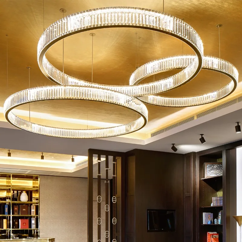 Corail Ring Crystal Grand Chandelier in polished chrome