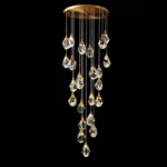 Diadème Linear Crystal 24-Light Grand Chandelier II, 24" × 79" H in Gold in gold