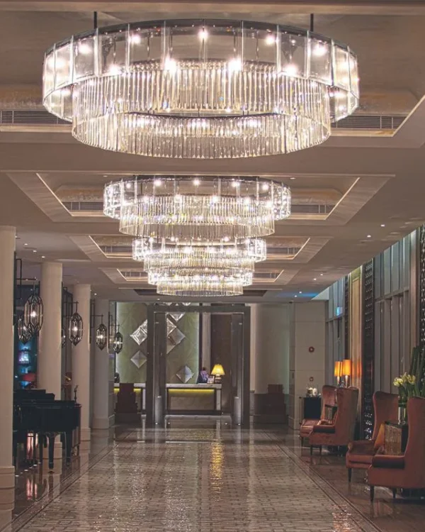 Facette Round Crystal Grand Chandelier, 83" in bronze