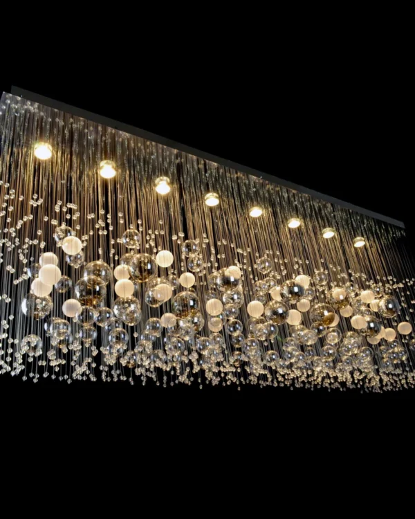 Flore Linear Crystal Grand Chandelier, 14" in polished chrome