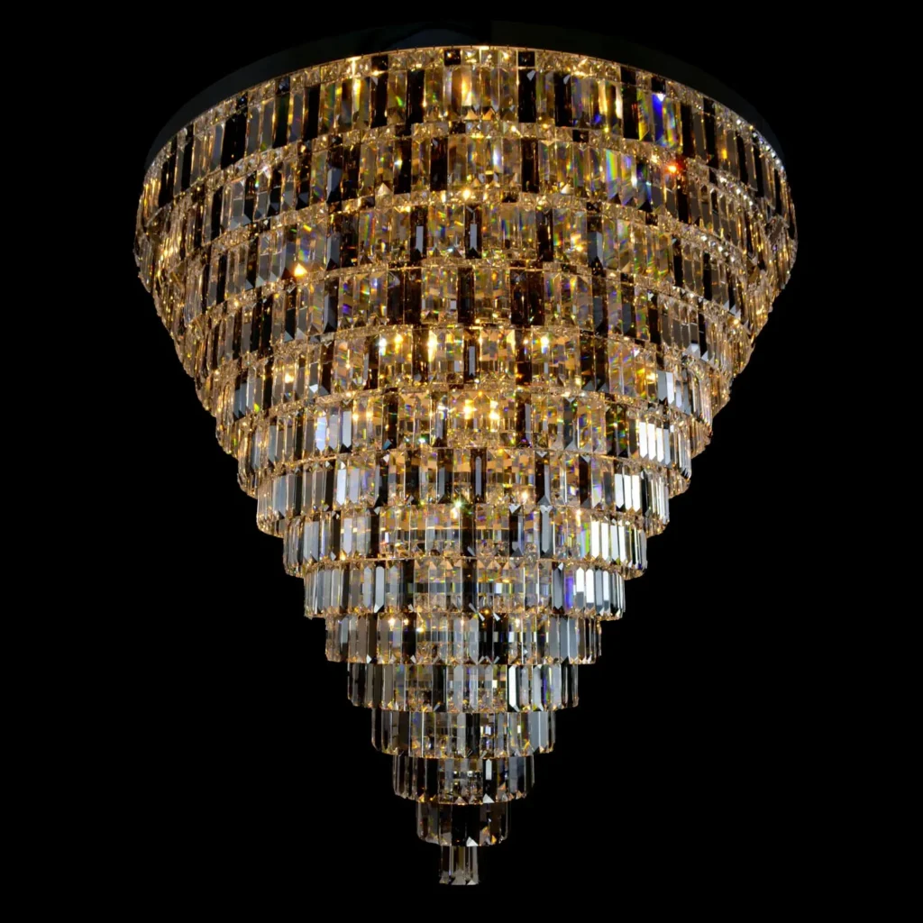 Flore Crystal Grand Chandelier, 59" in polished chrome