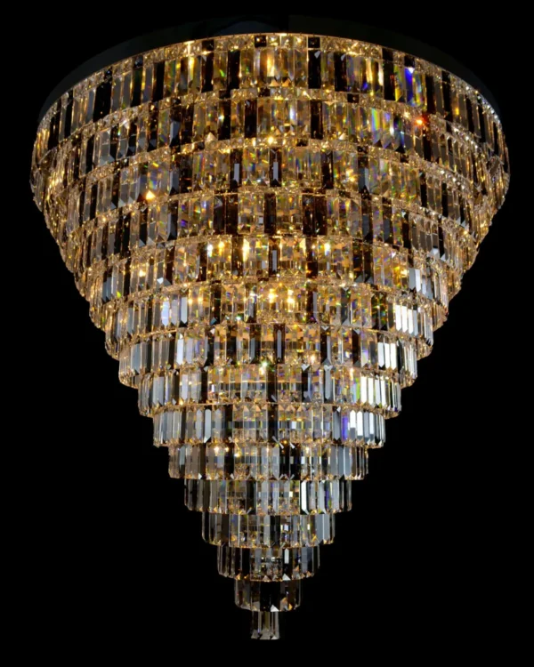 Flore Crystal Grand Chandelier, 59" in polished chrome