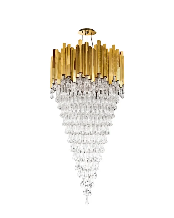 Marly Glass Grand Chandelier, 35" in gold