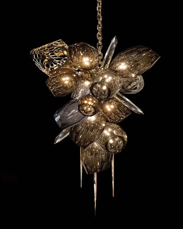 Marée Crystal Grand Chandelier, 40" in bronze