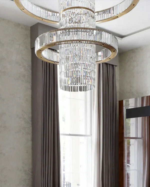 Marée Crystal Grand Chandelier, 55" in polished chrome