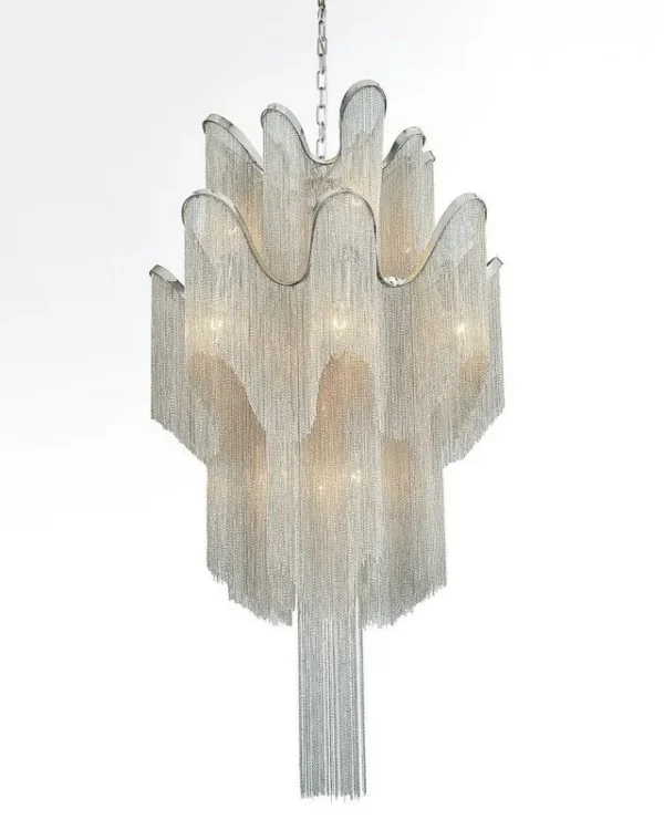 Nova Iron Grand Chandelier, 24" in polished chrome