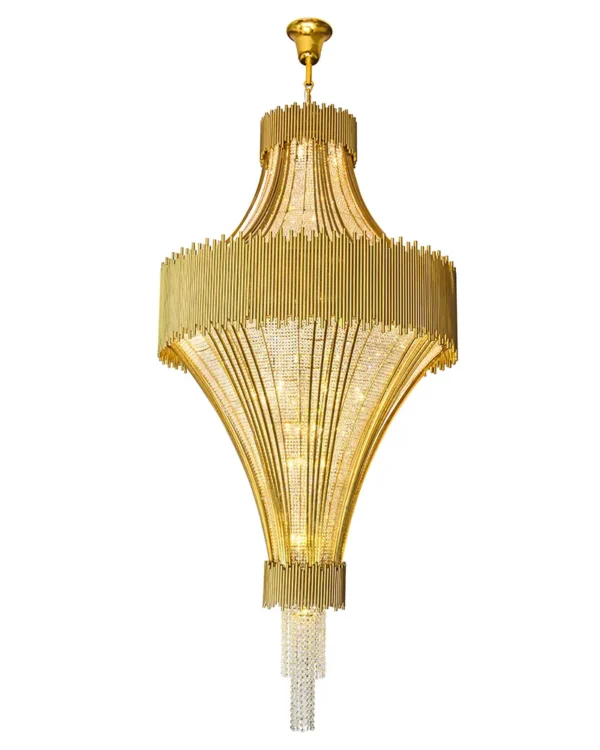 Orbite Crystal Grand Chandelier, 47" in gold