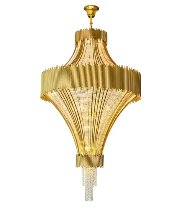 Orbite Crystal Grand Chandelier, 63" in gold