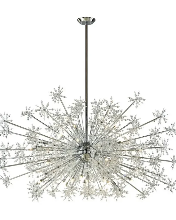 Pluie Crystal Grand Chandelier, 72" in polished chrome