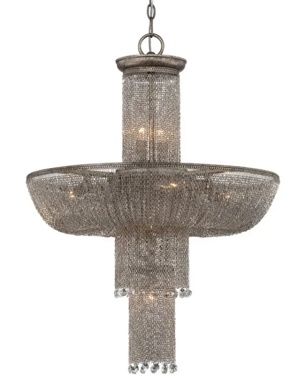 Prisme Iron Grand Chandelier, 35" in polished chrome