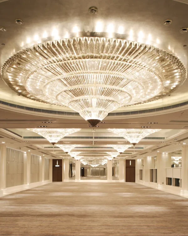 Récif Round Crystal Grand Chandelier, 118" in polished chrome